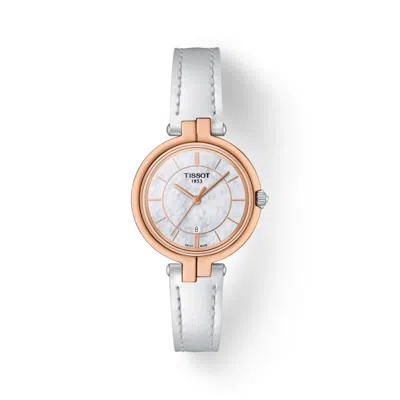 Pre-owned Tissot Flamingo White Mother Of Pearl Dial Ladies 30mm Watch T0942102611101