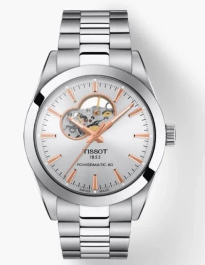 Pre-owned Tissot Gentle Men Powermatic 80 Open Heart Watch T1274071103101