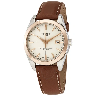Tissot Gentleman Automatic Cream Opalin Dial Men's Watch T927.407.46.261.00 In Gold