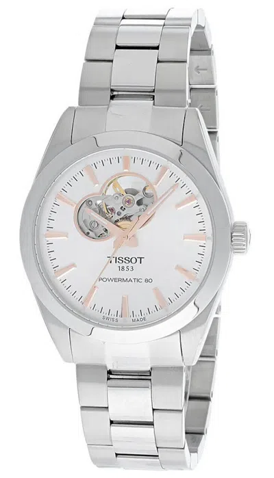 Pre-owned Tissot Gentleman Open Heart Silver Dial Men's Watch T127.407.11.031.01