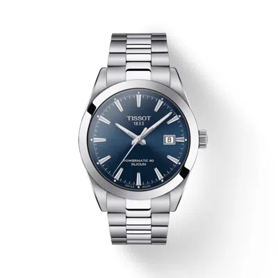 Pre-owned Tissot Gentleman Powermatic 80 40mm Steel Blue Dial Watch T127.407.11.041.00