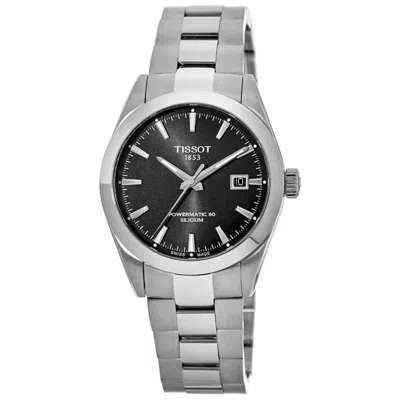 Tissot Gentleman Powermatic 80 Automatic Black Dial Steel Men's Watch T127.407.11.051.00 In Metallic