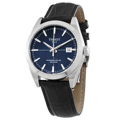 Pre-owned Tissot Gentleman Powermatic 80 Automatic Blue Dial Watch T127.407.16.041.01