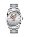 Tissot Gentleman Powermatic 80 Open Heart Watch 40mm In Silver