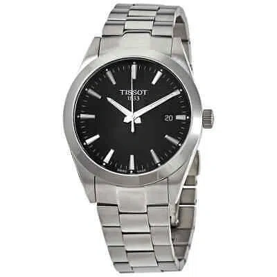 Pre-owned Tissot Gentleman Quartz Black Dial Men's Watch T127.410.11.051.00