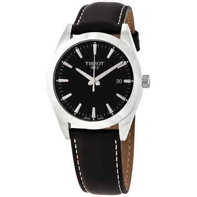 Pre-owned Tissot Gentleman Quartz Black Dial Men's Watch T127.410.16.051.00