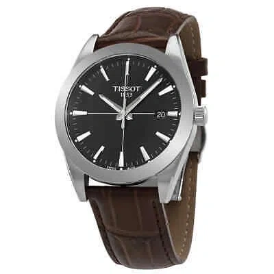 Pre-owned Tissot Gentleman Quartz Black Dial Men's Watch T127.410.16.051.01