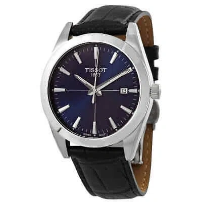 Pre-owned Tissot Gentleman Quartz Blue Dial Men's Watch T127.410.16.041.01