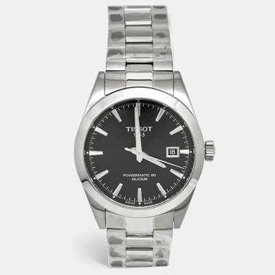 Pre-owned Tissot Gentleman T127.407.11.051.00 Black Dial Stainless Steel Men's Wristwatch 40 Mm