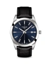 Tissot Gentleman Leather Strap Watch, 40mm In Blue