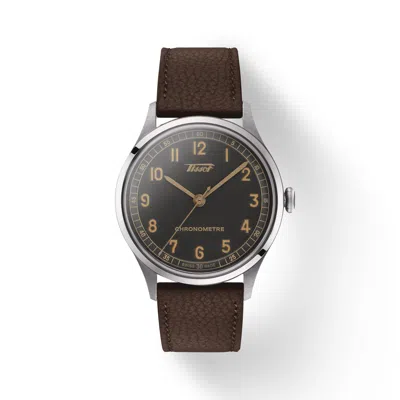 Pre-owned Tissot Heritage 1938 Automatic Cosc 39mm Black Dial Watch T142.464.16.062.00