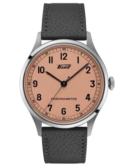 Pre-owned Tissot Heritage 1938 Automatic Cosc Pink Dial Round Men's Watch T1424641633200