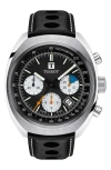 Tissot Heritage 1973 Nav Chronograph Leather Strap Watch, 43mm In Black