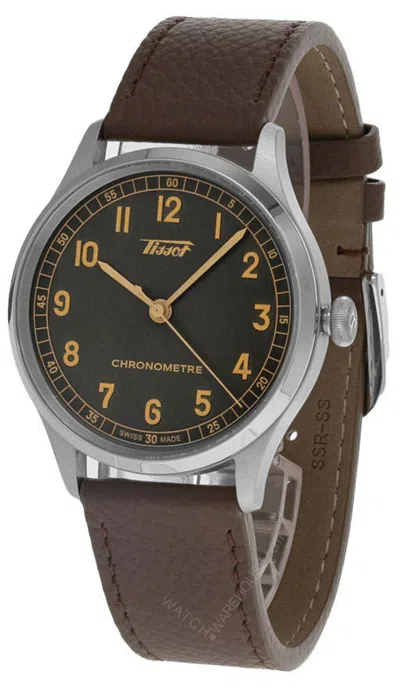 Pre-owned Tissot Heritage Auto 39mm Anthracite Dial Leather Men's Watch T142.464.16.062.00