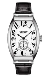 Tissot Heritage Porto Leather Strap Watch, 42.5mm X 31mm In Black/white/silver