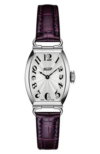 TISSOT TISSOT HERITAGE TONNEAU LEATHER STRAP WATCH, 22MM