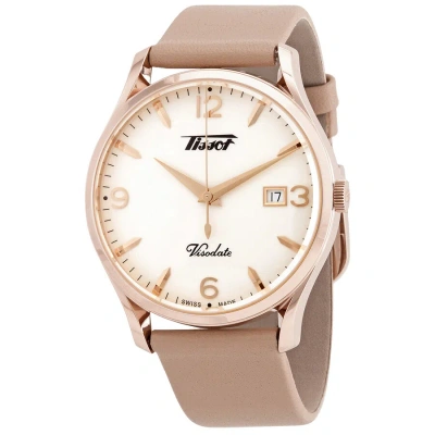 Tissot Heritage Visodate Silver Opalin Dial Watch T118.410.36.277.01 In Brown / Gold / Gold Tone / Rose / Rose Gold / Rose Gold Tone / Silver