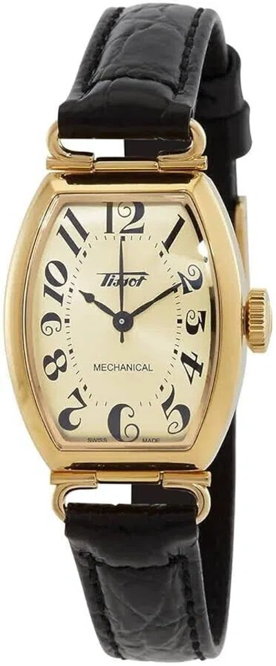 Pre-owned Tissot Ladies Heritage Porto Hand Wind Ivory Dial Watch - T1281613626200