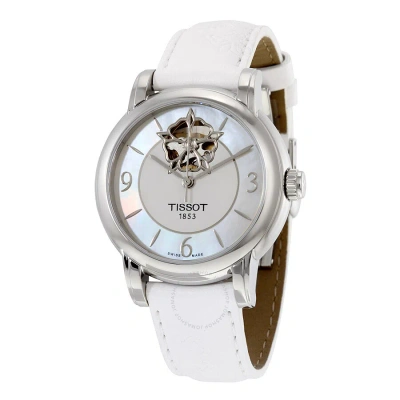 Tissot Lady Heart Powermatic 80 Mother Of Pearl Dial Ladies Watch T0502071711704 In Mop / Mother Of Pearl / Skeleton / White