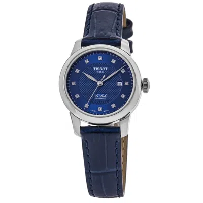 Tissot Le Locle Automatic Blue Diamond Dial Leather Strap Women's Watch T006.207.16.046.00