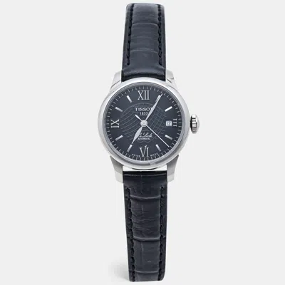 Pre-owned Tissot Le Locle L134/l234 Black Dial Stainless Steel Embossed Leather Women's Wristwatch 25.30 Mm