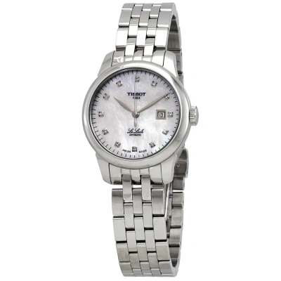 Tissot Le Locle Mother Of Pearl Diamond Dial Automatic Ladies Watch T006.207.11.116.00 In Mother Of Pearl / White