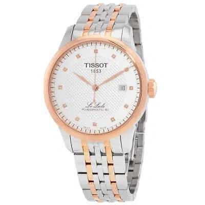 Pre-owned Tissot Le Locle Powermatic 80 Automatic Diamond Silver Dial Men's Watch
