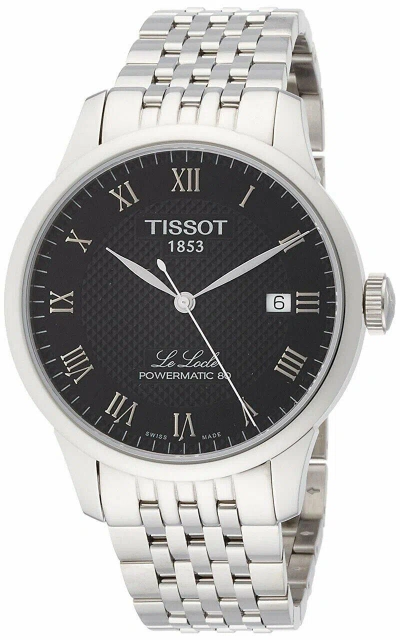 Pre-owned Tissot Le Locle Powermatic 80 Black Dial Ss Men's Watch T006.407.11.053.00