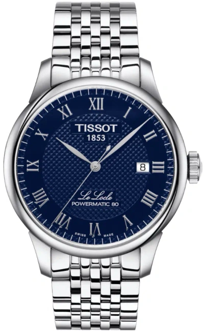 Pre-owned Tissot Le Locle Powermatic 80 Blue Dial Automatic Men's Watch T0064071104300