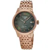 Tissot Le Locle Powermatic 80 Green Dial Rose Gold Pvd Steel Men's Watch T006.407.33.093.00 In Gold