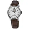 Tissot Le Locle Powermatic 80 Open Silver Dial Leather Strap Men's Watch In Silver