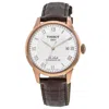 Tissot Le Locle Powermatic 80 Silver Dial Brown Leather Strap Men's Watch T006.407.36.033.00 In Silver