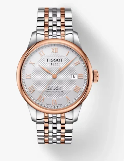Pre-owned Tissot Le Locle Powermatic 80stainless Steel Case Rose Gold Men's T0064072203300