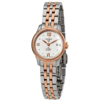 Tissot Le Locle Silver Diamond Dial Automatic Two Tone Ladies Watch T41.2.183.16 In Two Tone  / Gold / Gold Tone / Rose / Rose Gold / Rose Gold Tone / Silver