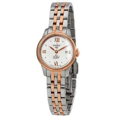 Pre-owned Tissot Le Locle Silver Diamond Dial Automatic Two Tone Ladies Watch T41.2.183.16