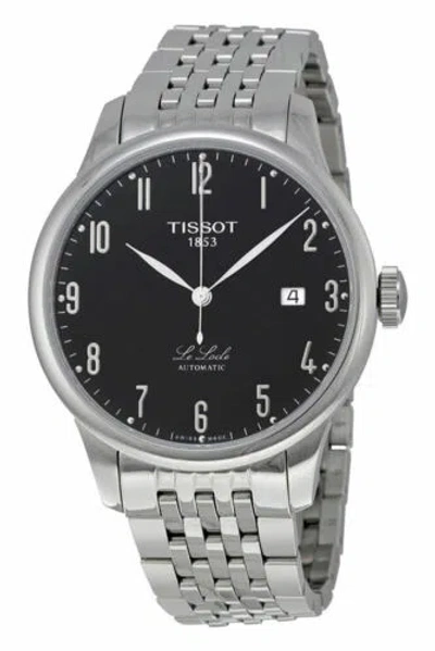 Pre-owned Tissot Le Locle Stainless Steel Automatic Black Dial Date Mens Watch T41148352