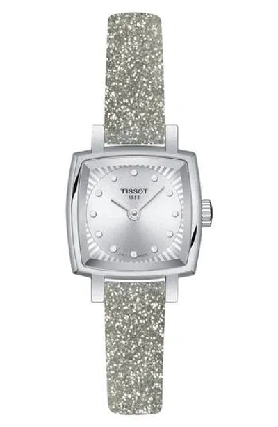 Tissot Loveley Square Diamond Watch With Interchangeable Straps, 20mm In Silver