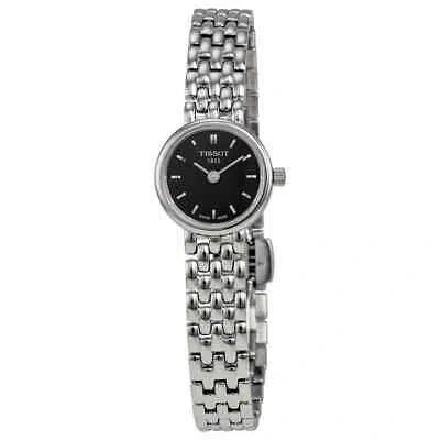 Pre-owned Tissot Lovely Black Dial Stainless Steel Ladies Watch T0580091105100