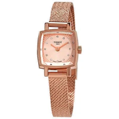 Pre-owned Tissot Lovely Square Diamond Rose Dial Ladies Watch T058.109.33.456.00