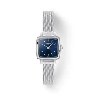 Pre-owned Tissot Lovely Square Quartz 20mm Blue Dial Ladies Watch T058.109.11.041.00