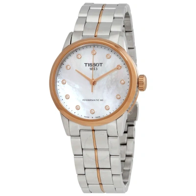Tissot Luxury Automatic Diamond White Mother Of Pearl Dial Ladies Watch T086.207.22.116.00 In Two Tone  / Gold / Gold Tone / Mop / Mother Of Pearl / Rose / Rose Gold / Rose Gold Tone / White