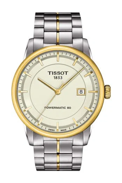 Tissot Luxury Powermatic 80 Two-tone Bracelet Watch, 41mm In Gray