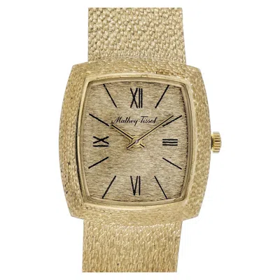 Pre-owned Tissot Mathey  1960 Textured 14k Gold Wrist Watch In Multi