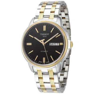 Tissot Men's Automatic Iii Black Dial Watch In Gold