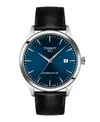 Tissot Men's Black Leather Bracelet Watch, 40mm In Blue