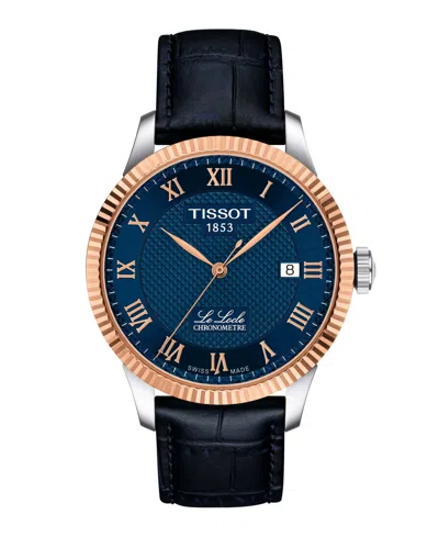 Tissot Men's Blue Leather Bracelet Watch, 39.30mm