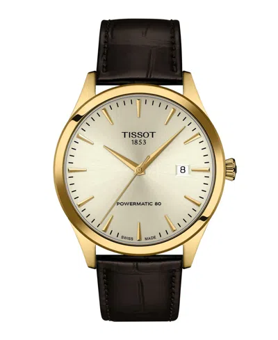 Tissot Men's Brown Leather Bracelet Watch, 40mm