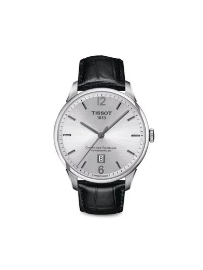 Tissot Men's Chemin Des Tourelles Powermatic 80 42mm Stainless Steel & Leather Automatic Strap Watch In Sapphire