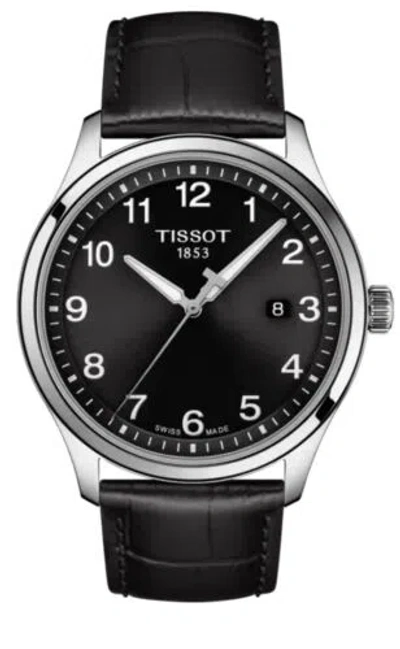 Pre-owned Tissot Men's Gent Xl Classic Black Leather Band Watch T1164101605700