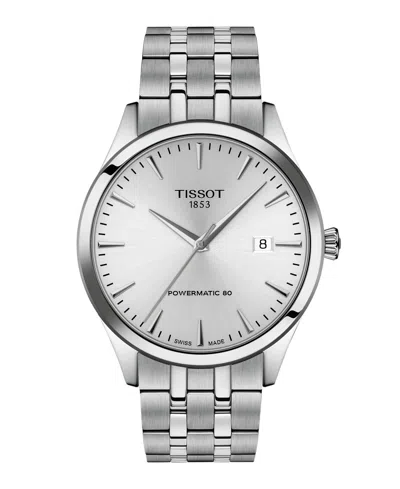 TISSOT MEN'S GRAY STAINLESS STEEL BRACELET WATCH, 40MM